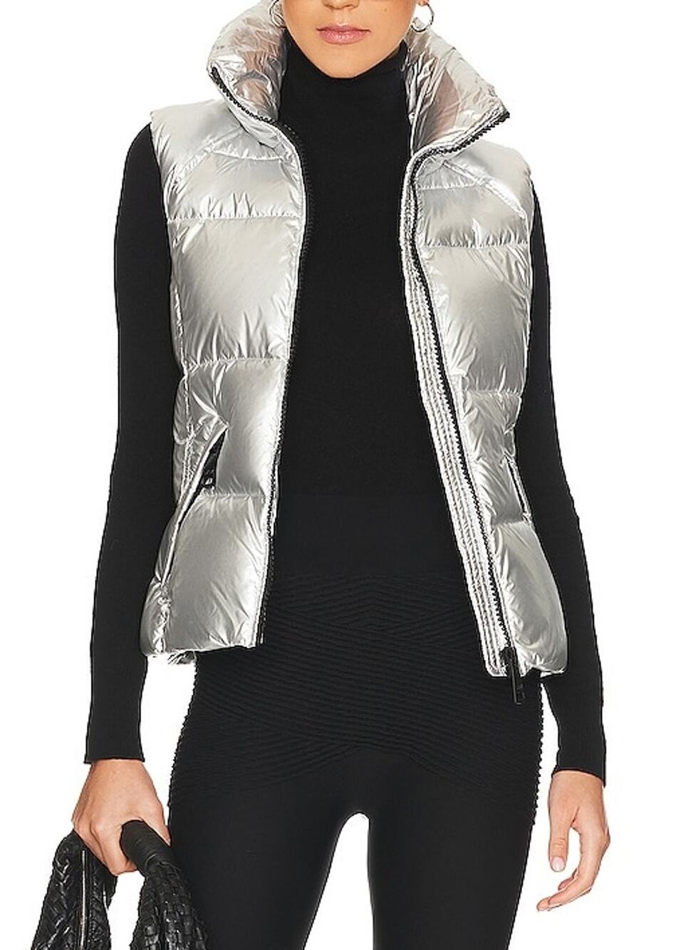 Sam Metallic Silver Freedom Puffer Vest Size S
